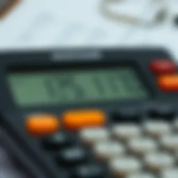 Calculator displaying mortgage payment breakdown