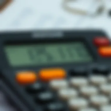 Calculator displaying mortgage payment breakdown