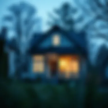 Illustration of a house with financial symbols