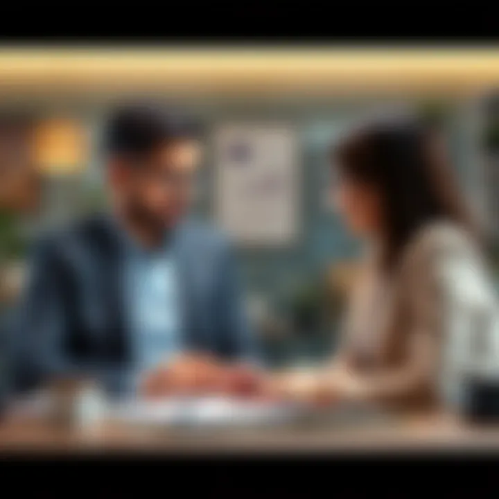 Consultation for Informed Mortgage Decisions A confident couple discussing mortgage plans with a financial advisor