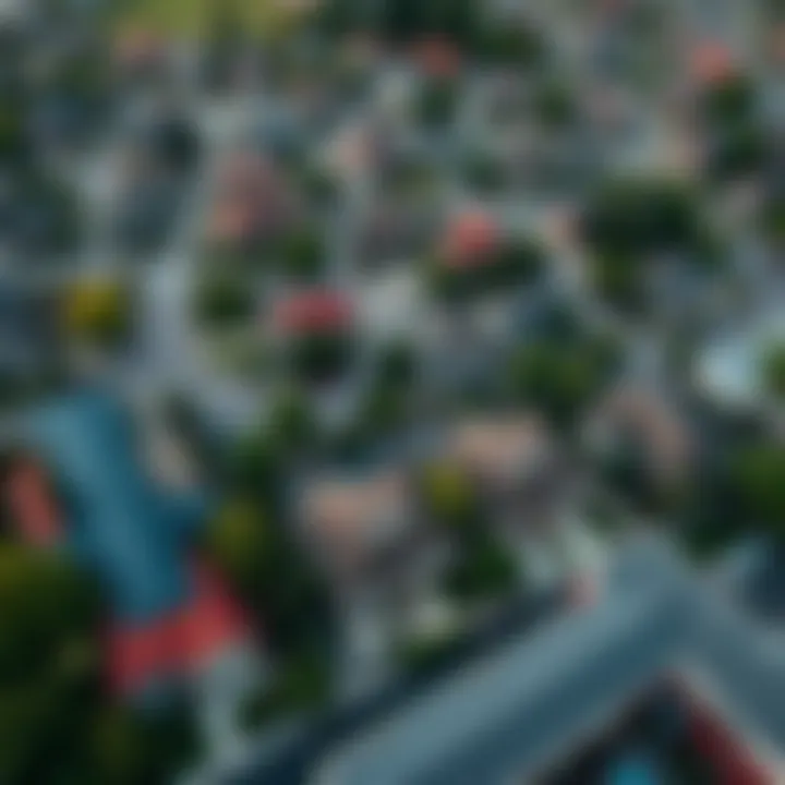 Diverse Neighborhoods and Home Prices Aerial view of diverse neighborhoods showing varying home prices
