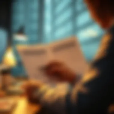 Reviewing Financial Records A person reviewing their financial records