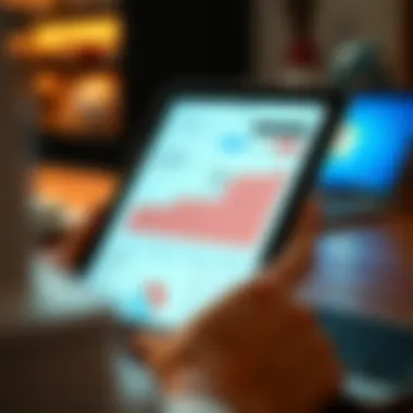 Finance Management App in Use A tablet showcasing a finance management application in use for small business accounting.