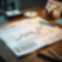 Blueprint of a business plan on a desk