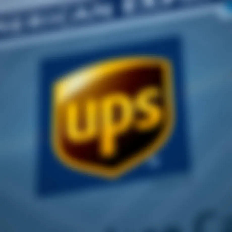 Illustration of the American Express logo with UPS branding
