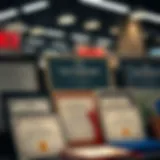 Diverse certifications on display