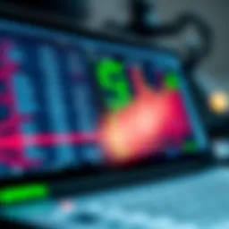 Detailed view of a digital ledger with financial data