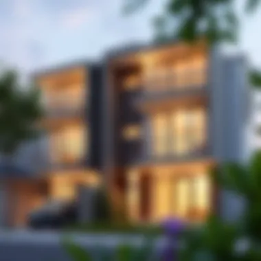 Modern Four-Unit Property Design Architectural design of a four-unit property showcasing modern features