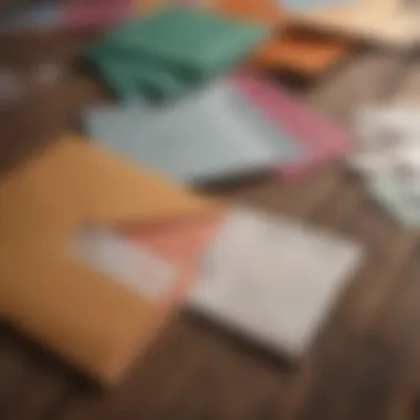 Colorful envelopes representing various budgeting categories