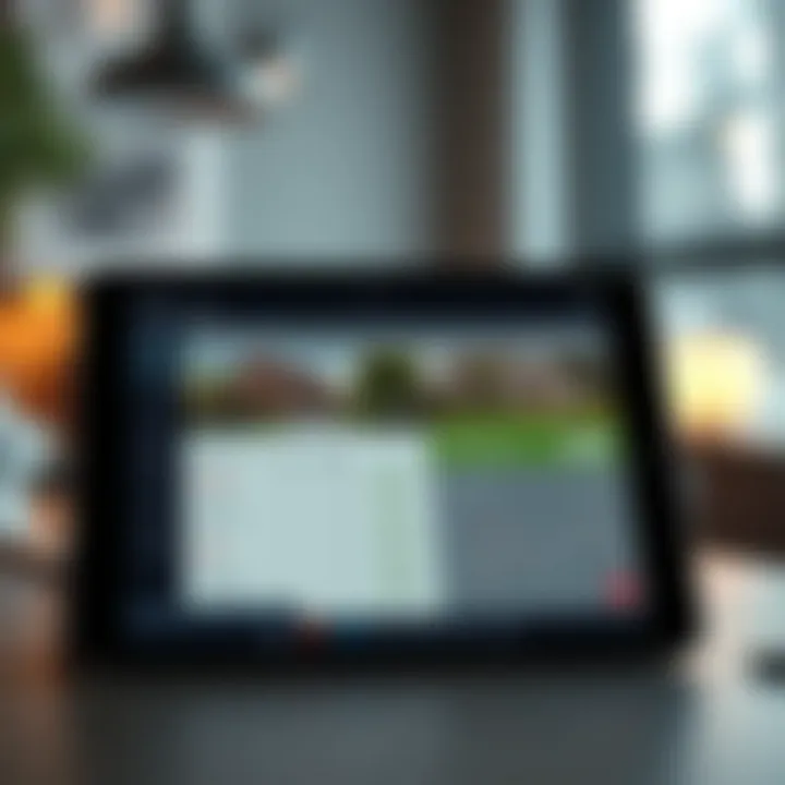 Property Listing Analysis Tool A tablet displaying a property listing and analysis tool