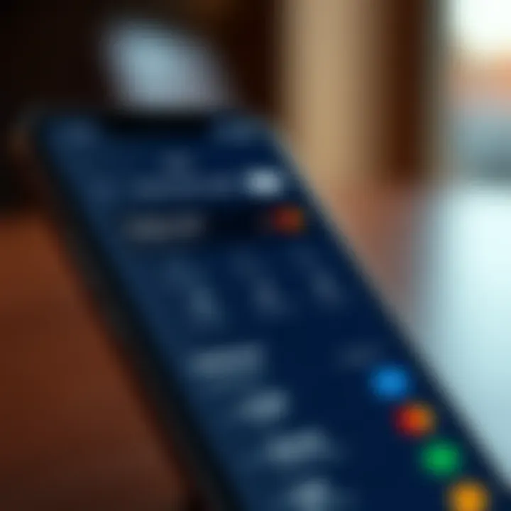 Dashboard Features of the App User interface of the First Premier Credit Card app showcasing dashboard features