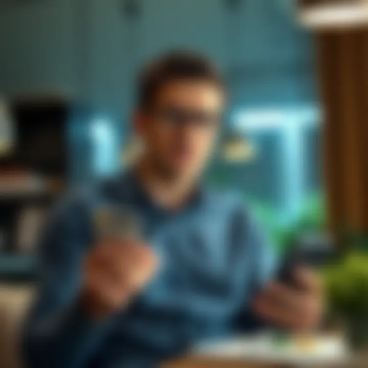 Exploring Financial Choices Person contemplating financial options with credit card