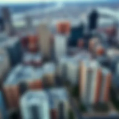 Aerial view of a diverse U.S. cityscape showcasing real estate opportunities