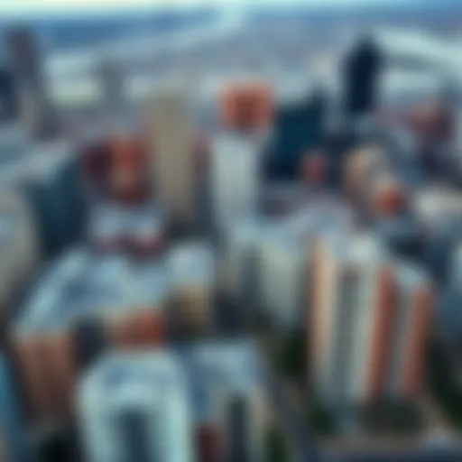 Aerial view of a diverse U.S. cityscape showcasing real estate opportunities