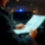 A person examining a car lease agreement