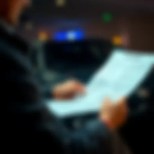 A person examining a car lease agreement