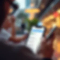 User engaging with a survey app on a smartphone