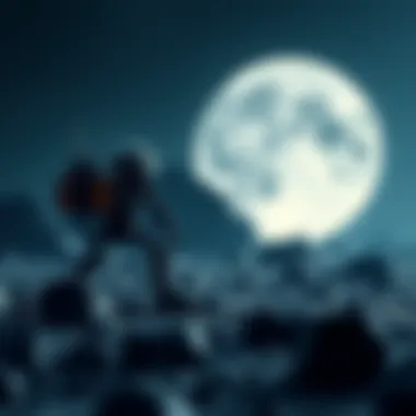 Technological Innovations in Moon Mining An overview of technological innovations driving the moon mining industry, featuring robotics and AI.