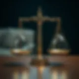 Visual representation of financial balance scales