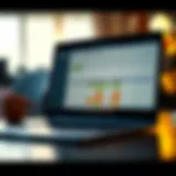 A sleek laptop displaying budgeting software on screen