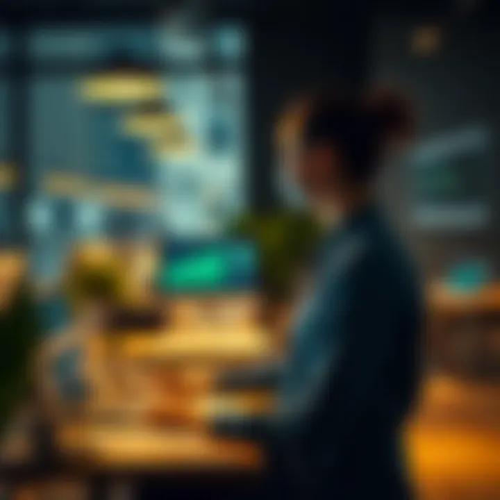 A modern office with advanced technology supporting accounting tasks