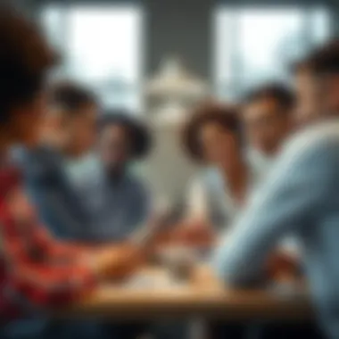 A diverse group discussing business financing strategies