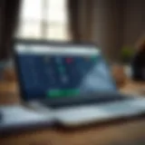 Digital Banking Interface Illustration of a digital banking interface on a laptop screen