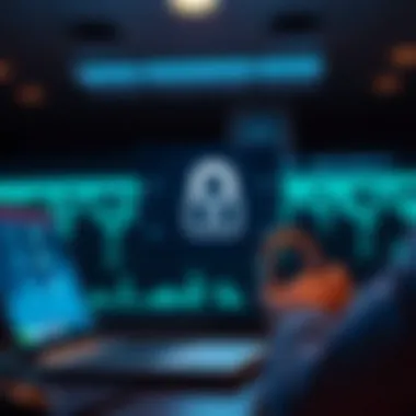 Concept of online security measures in banking