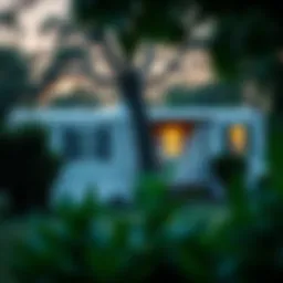 A serene mobile home set against a lush backdrop, representing potential living spaces for veterans.