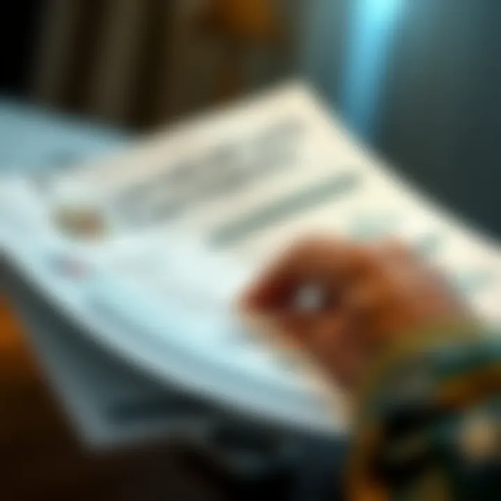 Understanding VA Loan Eligibility A close-up of a veteran's hand reviewing financial documents, highlighting the importance of understanding eligibility.