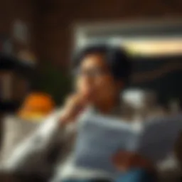 A thoughtful parent reviewing financial options for education