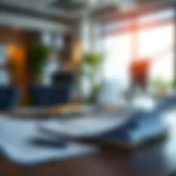 Modern office environment with tax documents
