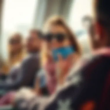 Traveler enjoying benefits of credit card perks