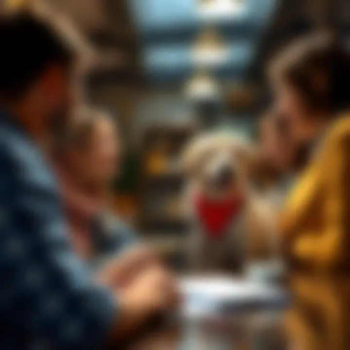 Engaging Conversations About Pet Insurance Choices Pet owners discussing insurance options