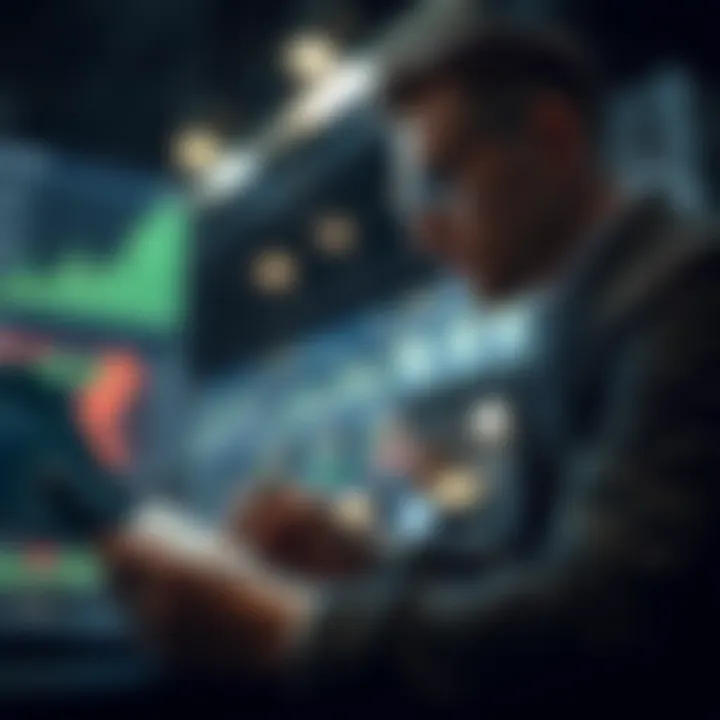 An investor analyzing data and graphs for decision-making