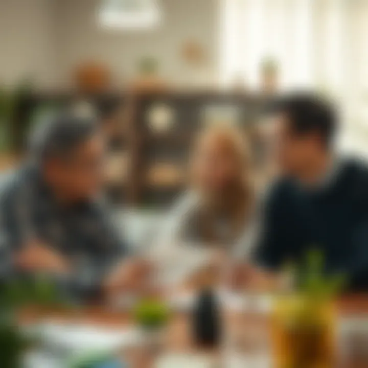 Family Financial Goals Discussion Illustration of a family discussing financial goals