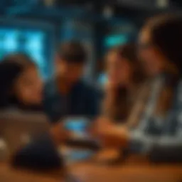 Representation of millennials engaging with financial technology