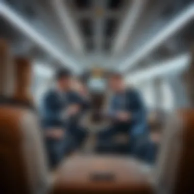 Business Travelers Discussing Options Business travelers discussing options in a private jet