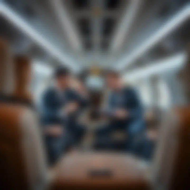 Business Travelers Discussing Options Business travelers discussing options in a private jet