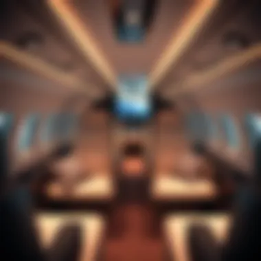 Luxurious Private Jet Interior Luxurious private jet interior showcasing comfort