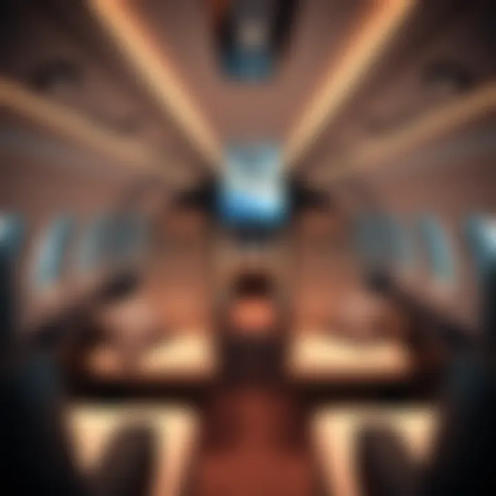 Luxurious Private Jet Interior Luxurious private jet interior showcasing comfort