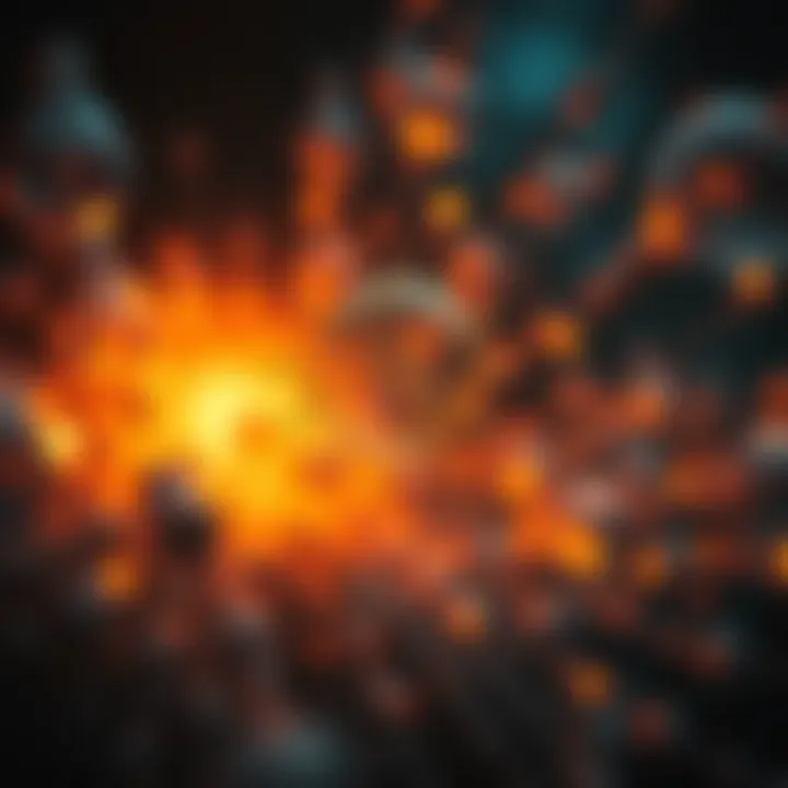 The Convergence of Ideas An abstract representation of innovative ideas converging