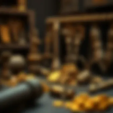 Historic Artifacts of Gold Mining Historic gold mining artifacts representing the evolution of mining techniques over time