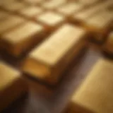 Close-up of a large gold bar reflecting light