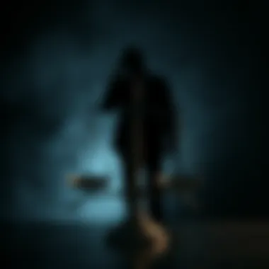 Dilemma of Visible vs Invisible Costs A shadowy figure pondering over a balance scale, illustrating the dilemma of visible versus invisible costs.