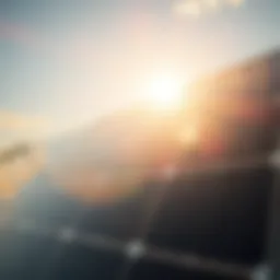 Solar panels absorbing sunlight