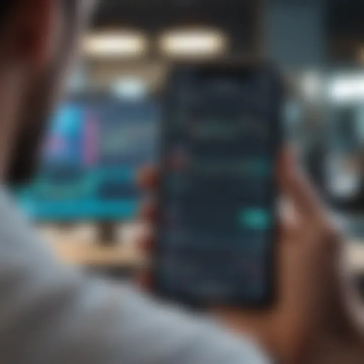 A close-up of trading execution on the TradingView mobile app