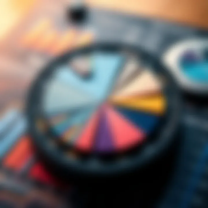 Data Distribution in Pie Chart An intricate pie chart showcasing data distribution