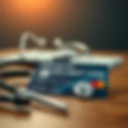 A credit card with a stethoscope