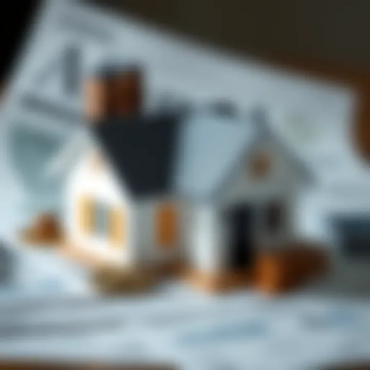 The Intersection of Home Buying and Finance A conceptual image of a house with a background of financial documents.